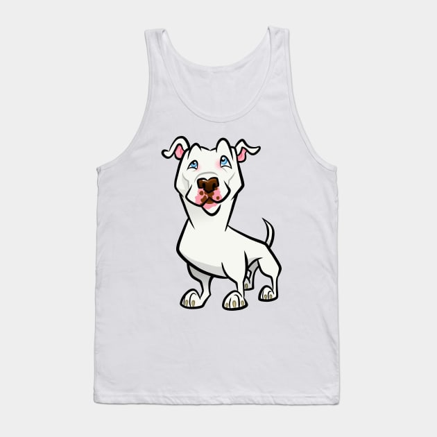 White Pit Bull Tank Top by binarygod